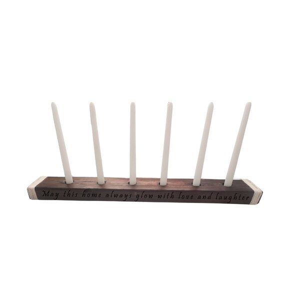 Wooden Candelabra Centerpiece With Various Inspirational Messages - Picture 10 of 11